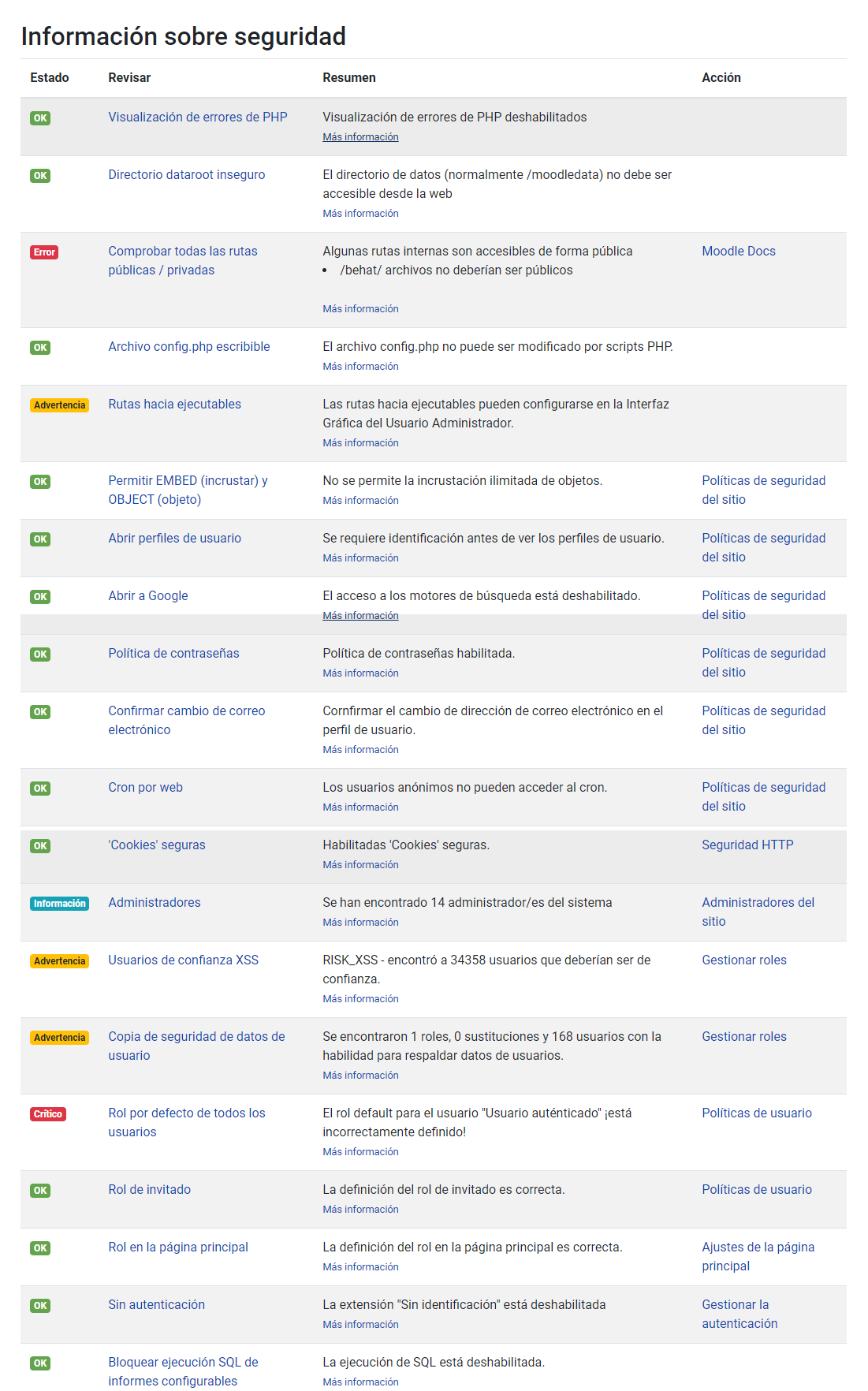 Información general sobre seguridad