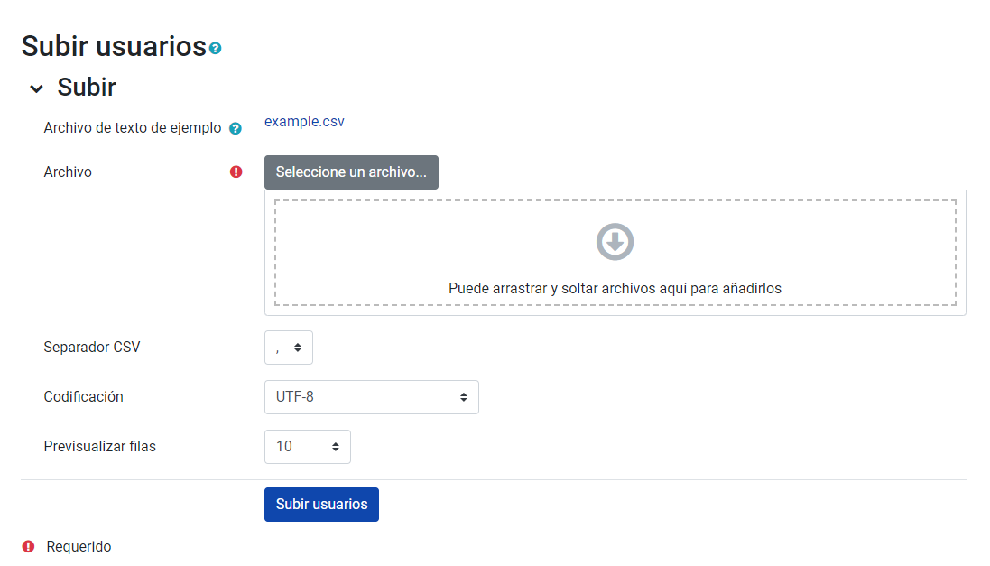 Opciones para agregar a un usuario 2