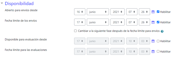 Opción comentario del Módulo Taller