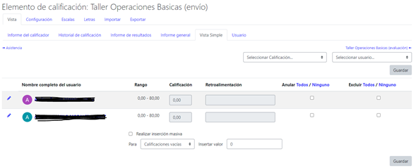 Modificación de Configuración de Calificación